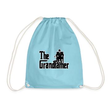 The Grandfather Funny Gift for Grandpas product - Drawstring Bag - aqua - Front