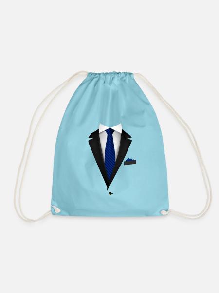 Smoking mit königsblauer Krawatte für Hochzeiten und - Turnbeutel - Aqua