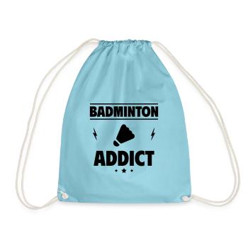 Badminton-Süchtig - Turnbeutel - Aqua - Vorne