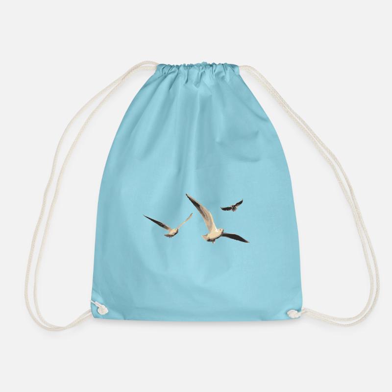 SEAGULLS - Drawstring Bag - aqua