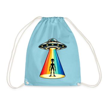 Rainbow Beam UFO-Entführung - Turnbeutel - Aqua - Vorne