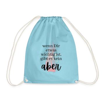 POSITIVE EINSTELLUNG MINDSET Motivation - Turnbeutel - Aqua - Vorne