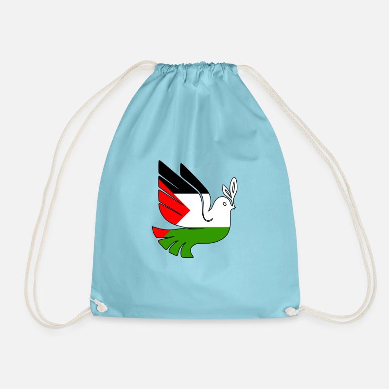 Palestine Peace - Drawstring Bag - aqua