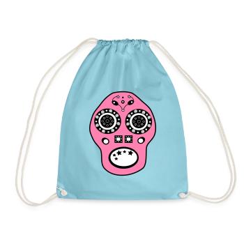 Skull - Drawstring Bag - aqua - Front