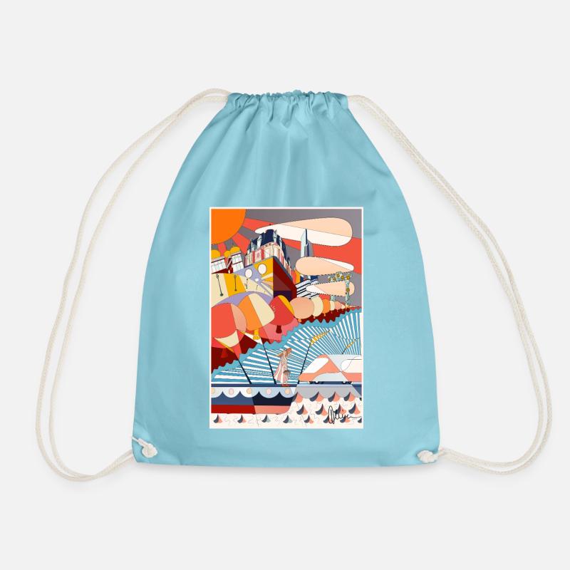 2nd Grand Table Courbevoie - Drawstring Bag - aqua