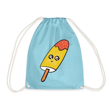Kawaii  Eis Eiskrem Kinder lustig - Drawstring Bag - aqua - Front