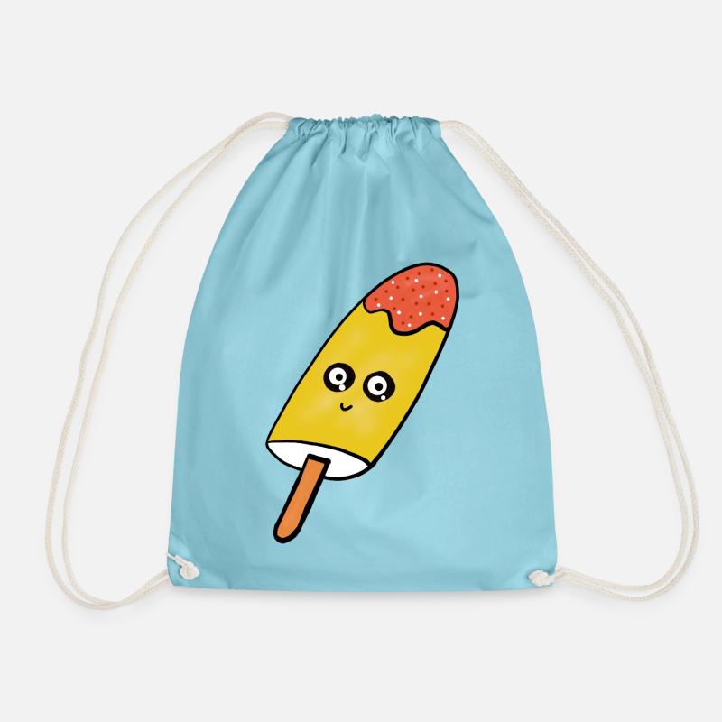 Kawaii  Eis Eiskrem Kinder lustig - Drawstring Bag - aqua