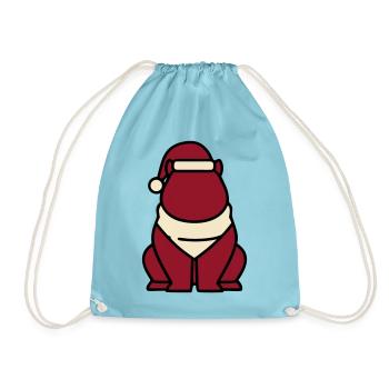 Capybara Weihnachten Icon - Turnbeutel - Aqua - Vorne