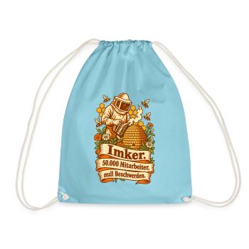 Imker 50000 Mitarbeiter Bienen - Turnbeutel - Aqua - Vorne