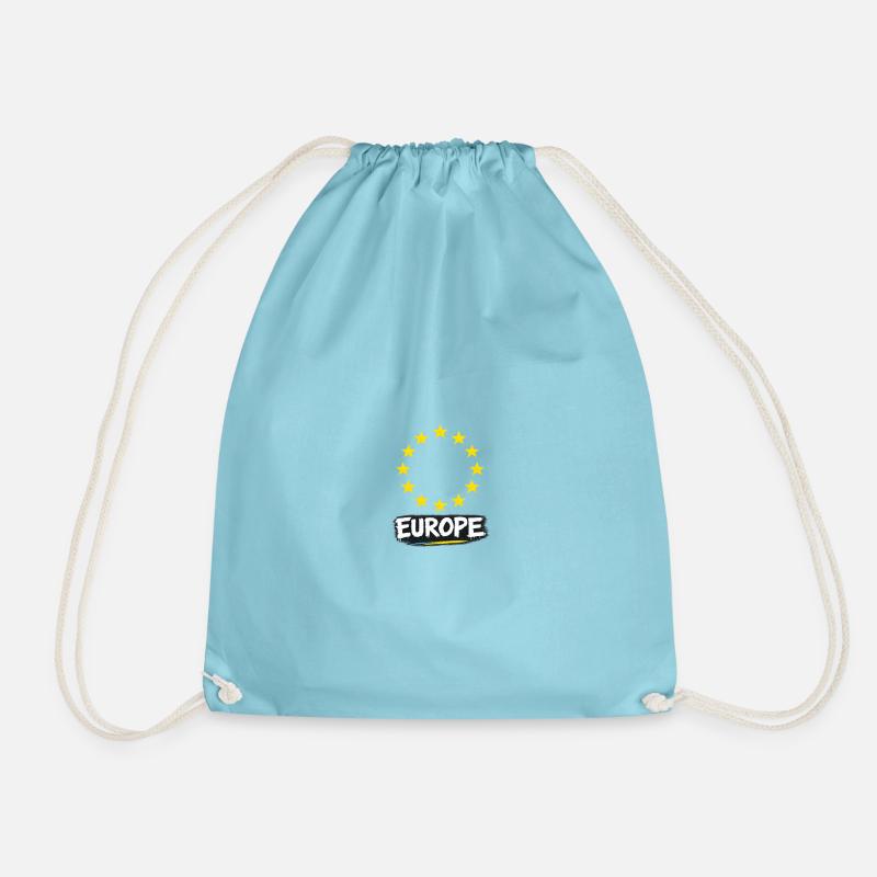 Europe Graffiti Circle - Drawstring Bag - aqua