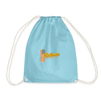 Baltimore Retro Vintage Flag Design - Drawstring Bag - aqua - Front