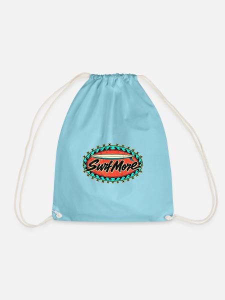 Surf More Retro Surfboard - Turnbeutel - Aqua