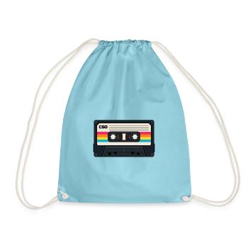 80s Cassette - Turnbeutel - Aqua - Vorne