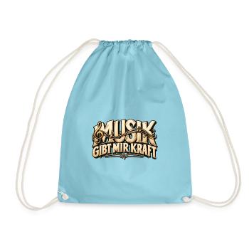 Musik Kraft  Geschenk für Musiker & Musikliebhaber - Turnbeutel - Aqua - Vorne