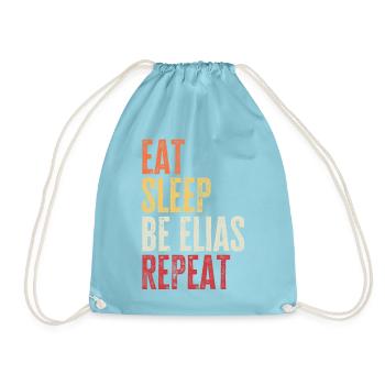 Mange, dors Be Elias, répète le nom rétro - Sac de sport léger - aqua - Devant