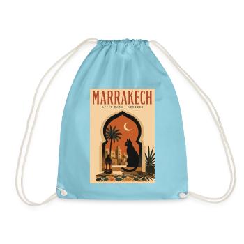 Erleben Sie Marrakesch in Marokko - Turnbeutel - Aqua - Vorne