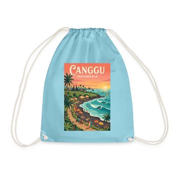 Entdecken Sie die tropische Küste, Bali und Canggu, Indonesien, - Turnbeutel - Aqua - Vorne