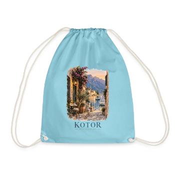 Kotor, Montenegro Vintagen-Escape - Turnbeutel - Aqua - Vorne
