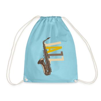 Jazz Saxophon - Turnbeutel - Aqua - Vorne