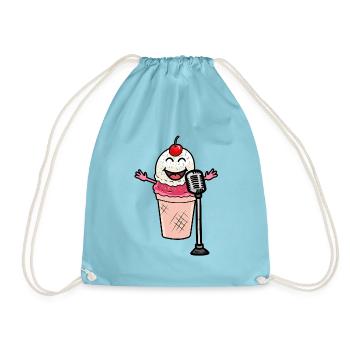 Une petite super star une crème glacée en chantant - Sac de sport léger - aqua - Devant