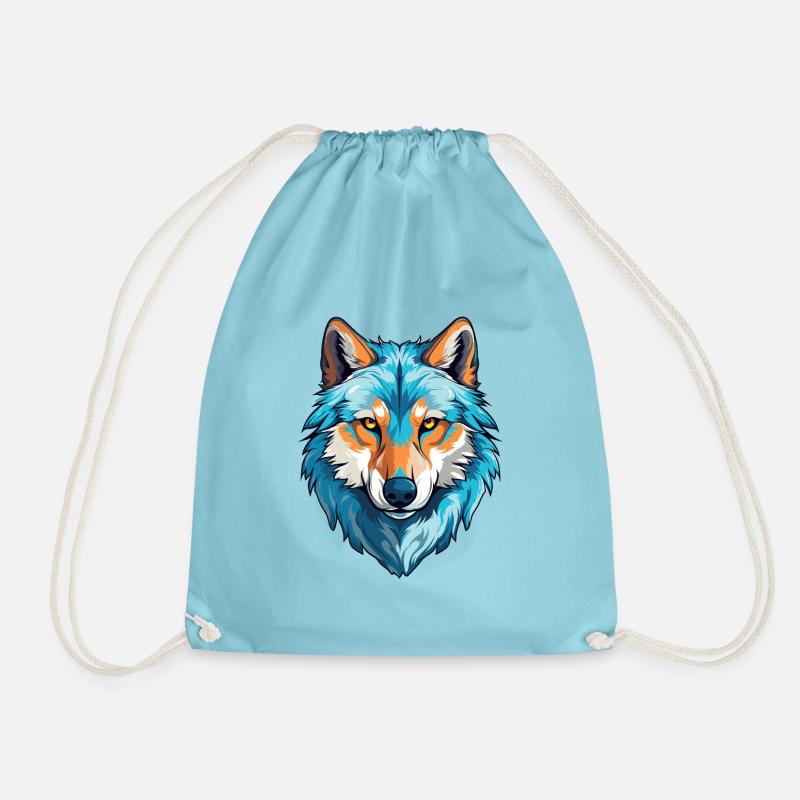 Wolf Kostüm blauer Wolfskopf Werwolf und - Turnbeutel - Aqua
