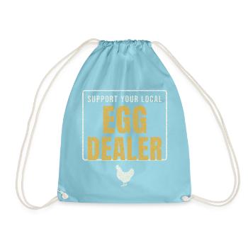 Support Your Local Egg Dealer - Drawstring Bag - aqua - Front