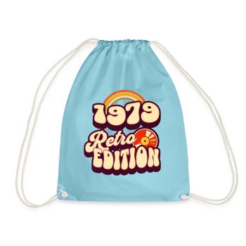 1979 Retro Edition Geburtstag Vintage 70er Spruch - Turnbeutel - Aqua - Vorne