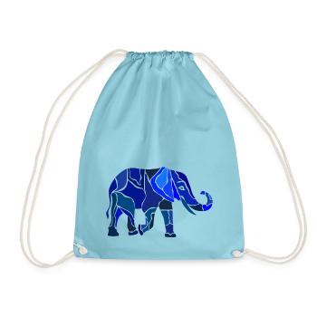 Elefant Mosaik - Turnbeutel - Aqua - Vorne