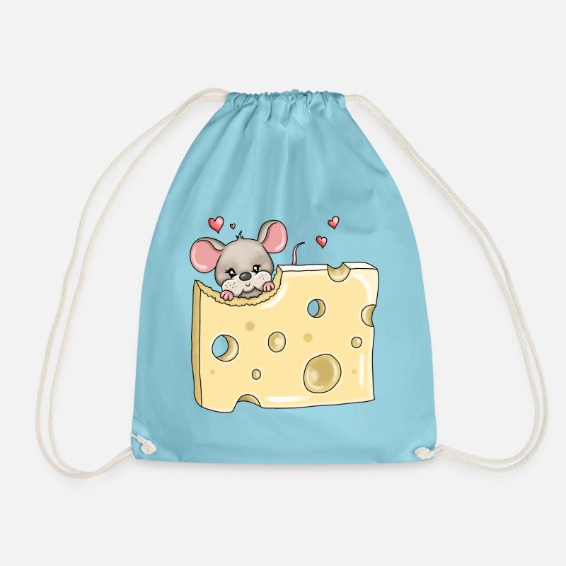 Hungrige Maus Löcher Käse - Turnbeutel - Aqua