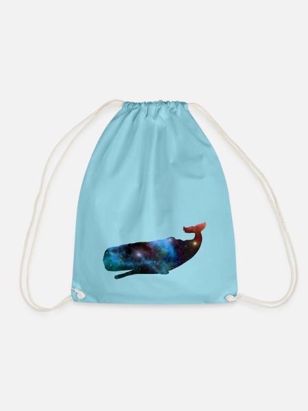space whale Weltraum Pottwal Geschenk - Turnbeutel - Aqua