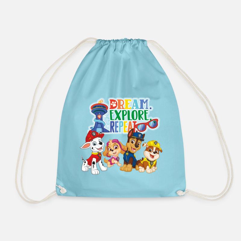 Paw Patrol Dream Explore Repeat - Drawstring Bag - aqua