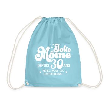 Cadeau Femme anniversaire 30 ans jolie mome cop - Sac de sport léger - aqua - Devant