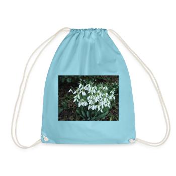 Snowdrops are the first harbingers of spring - Drawstring Bag - aqua - Front