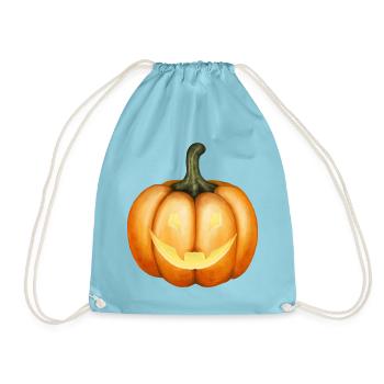 Halloween Kürbis Illustration - Turnbeutel - Aqua - Vorne