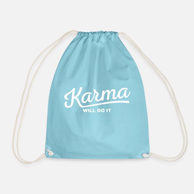 Karma will do it - Drawstring Bag - aqua