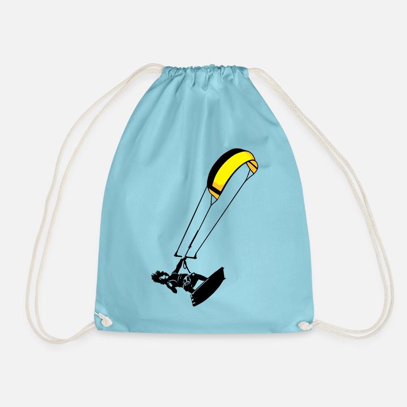 kite-surf - Drawstring Bag - aqua