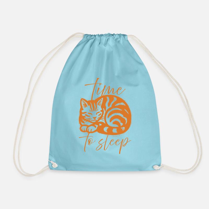 Schlafende Katze - Turnbeutel - Aqua