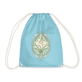 Jugendstil Iris Ornament - Turnbeutel - Aqua - Vorne