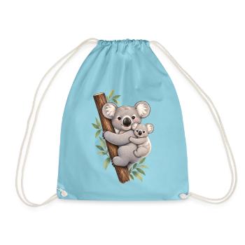 Koala und ihr Kalb - Turnbeutel - Aqua - Vorne