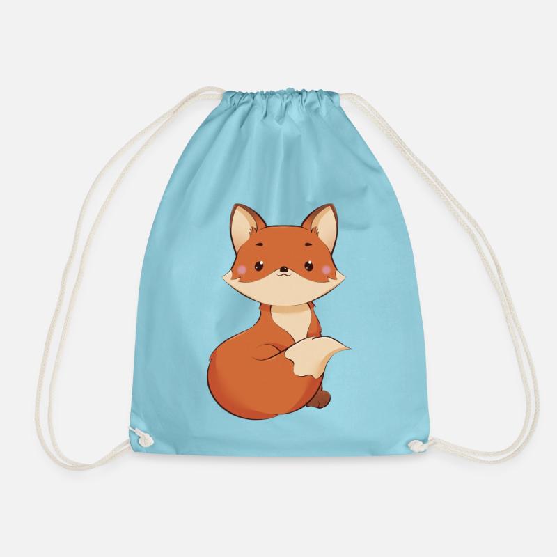 Fox - Drawstring Bag - aqua