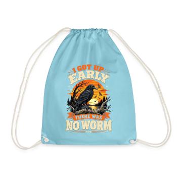  I Got Up Early There Was No Worm Rabe Am - Turnbeutel - Aqua - Vorne