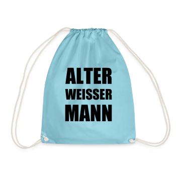 Design "Alter weißer Mann" - Turnbeutel - Aqua - Vorne