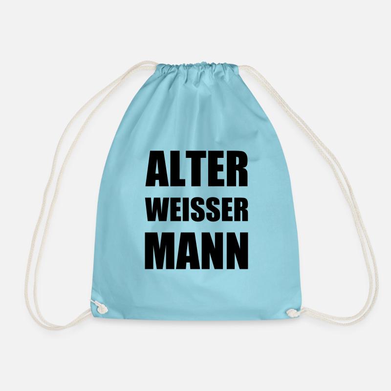 Design "Alter weißer Mann" - Turnbeutel - Aqua