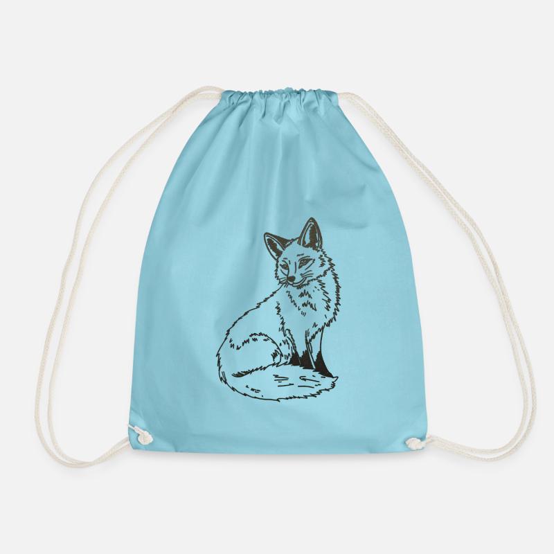 Fox - Drawstring Bag - aqua