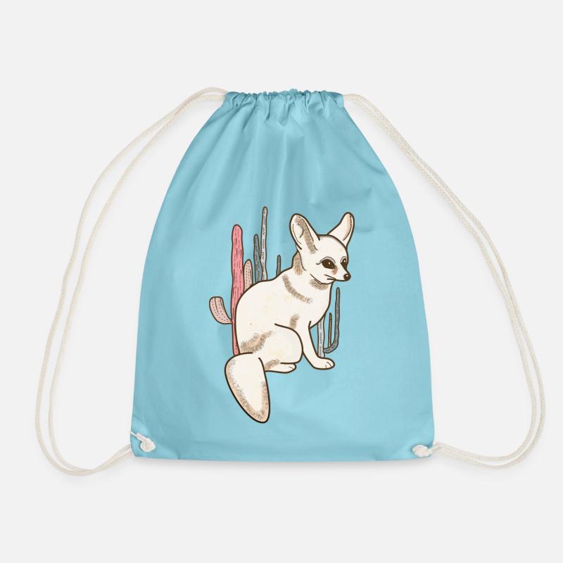 Fennek_Wüstenfuchs - Turnbeutel - Aqua