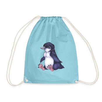 Niedlicher Feenpinguin Baby Pinguin Südpol Artikis - Turnbeutel - Aqua - Vorne
