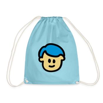 cute boy - little boy 3 - Drawstring Bag - aqua - Front