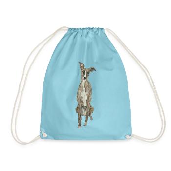 Windhund Greyhound Hundeliebe Hundesport Doglove - Turnbeutel - Aqua - Vorne