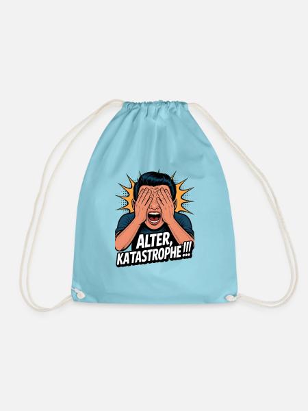 Alter Katastrophe Lustiger Spruch Meme - Turnbeutel - Aqua