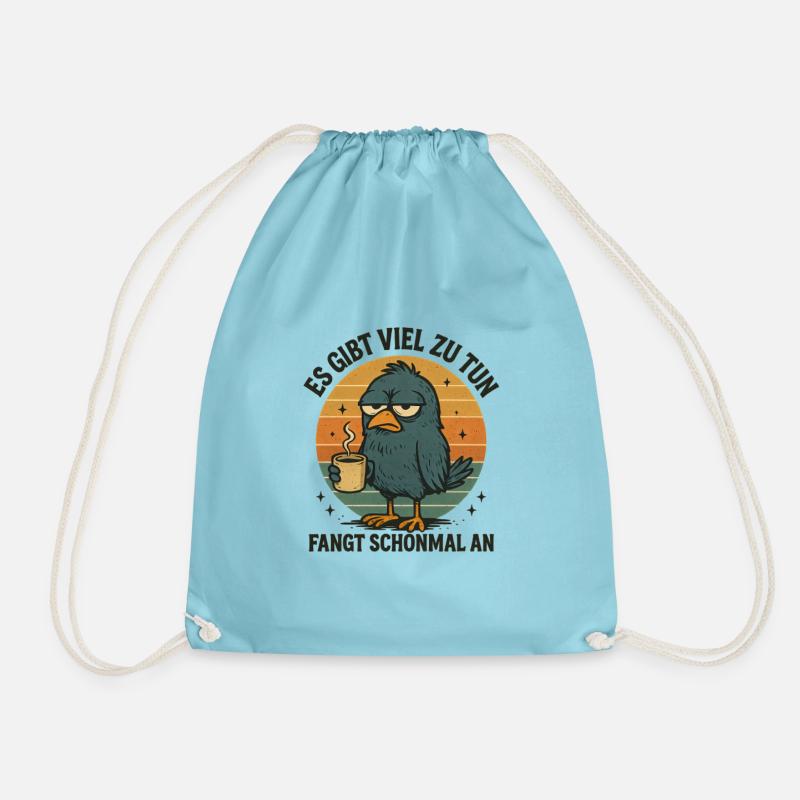 Der frühe Vogel Kaffee Statement - Turnbeutel - Aqua